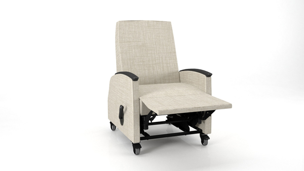 EC4017 EV Mobile Healthcare Recliner shown with chaise kick-out