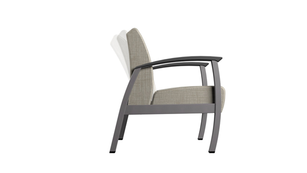 Koncert Lounge Chair showing flex back feature