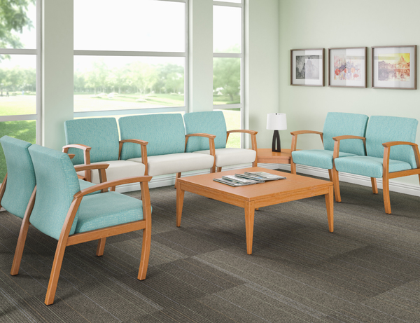 Koncert Wood Visitor Seating in a waiting room