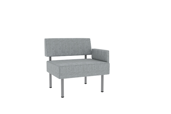 Single Seat Bariatric Lounge Chair with Right Arm