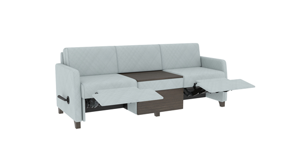 Sleep Sofa, Fixed Center Table, Thermofoil Front