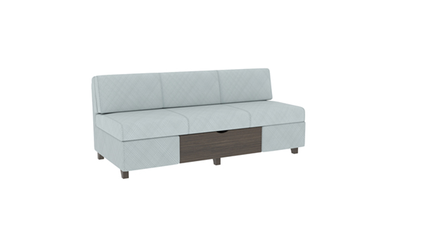 Armless Sleep Sofa with Thermofoil Drawer
