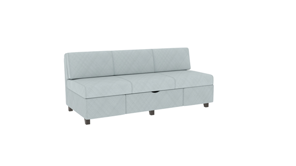 Armless Sleep Sofa with Upholstered Drawer