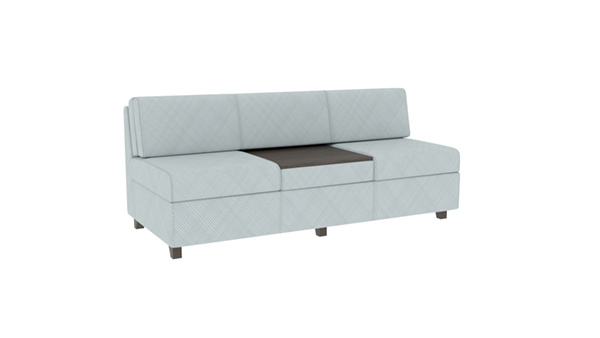 Armless Sleep Sofa, Center Table, Upholst. Front