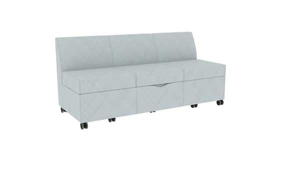 Armless Pullout Sleep Sofa with Upholstered Front